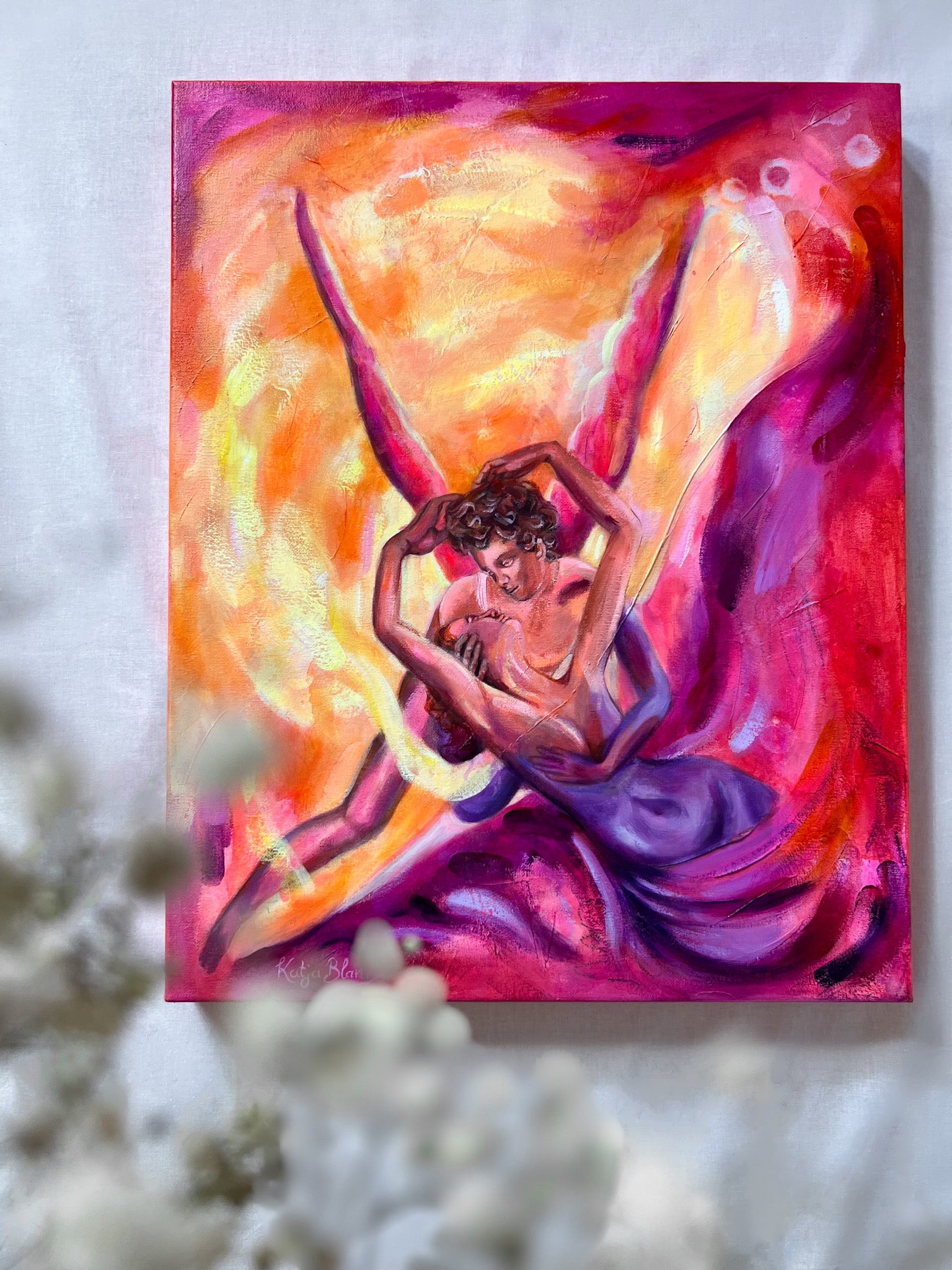 "Into the Light" 40x50cm Mixed Media & Ölgemälde