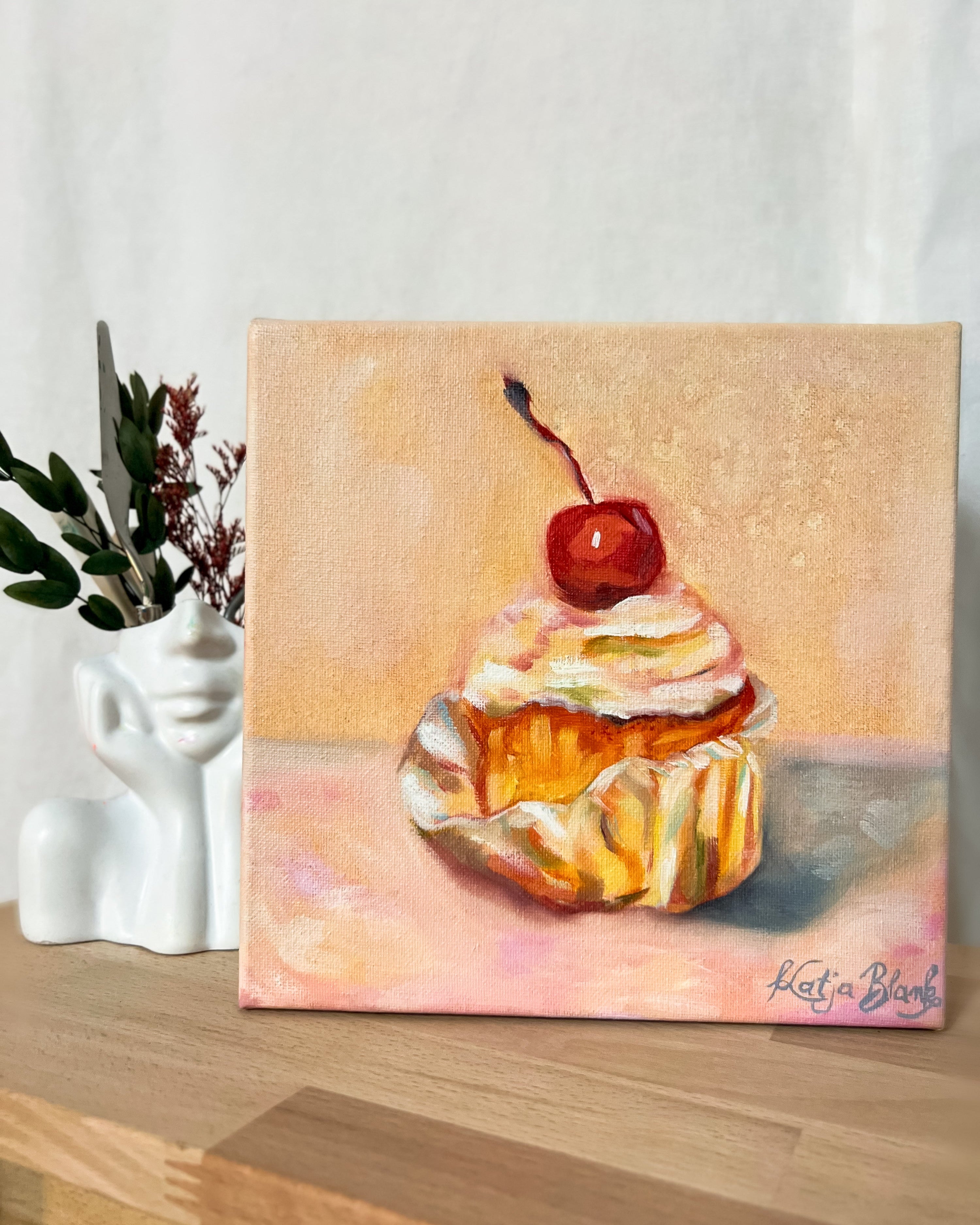 "Made with Love" 20x20cm "alla prima"-Ölgemälde
