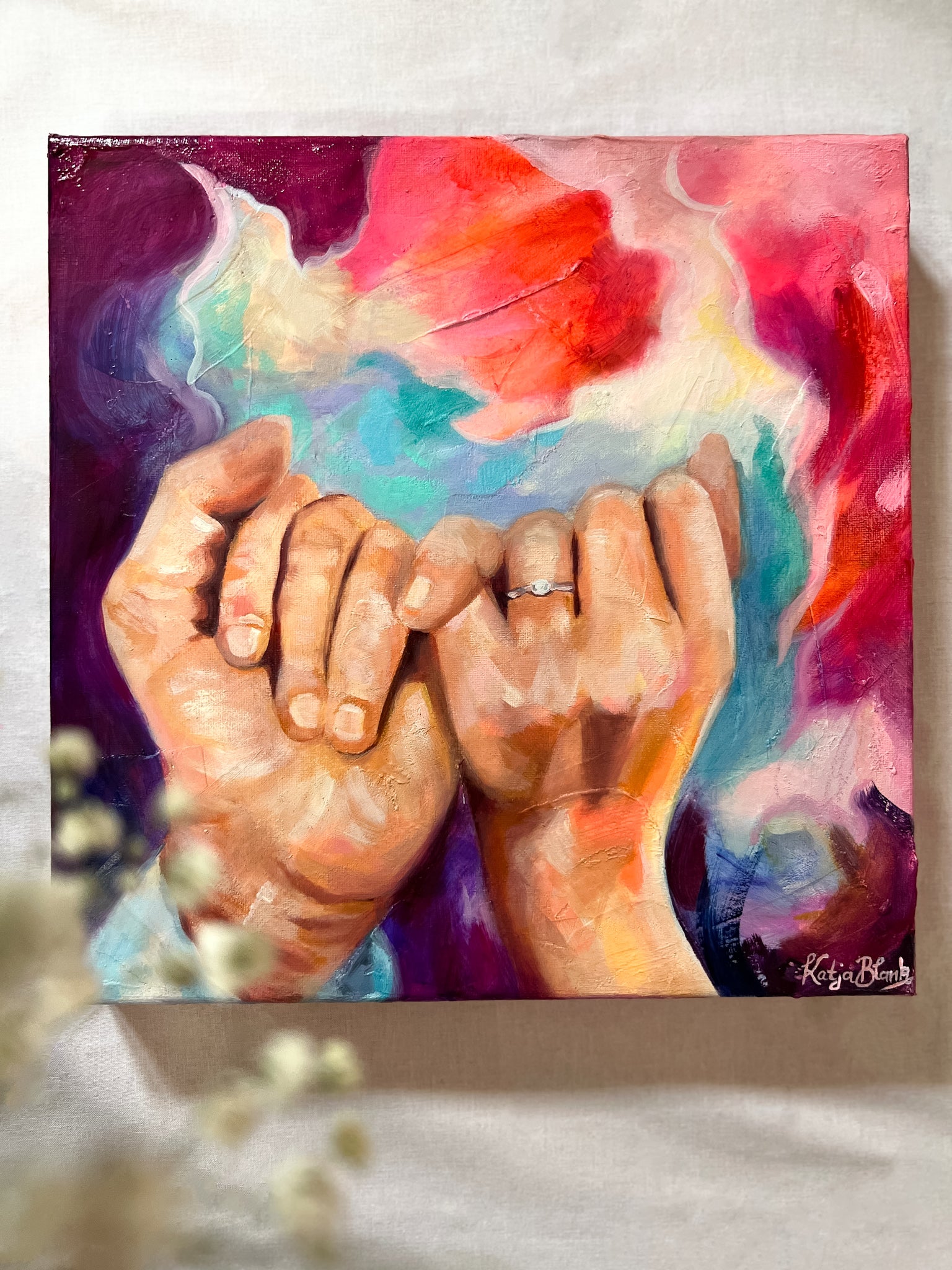 "Promised Hearts" 30x30cm Ölgemälde