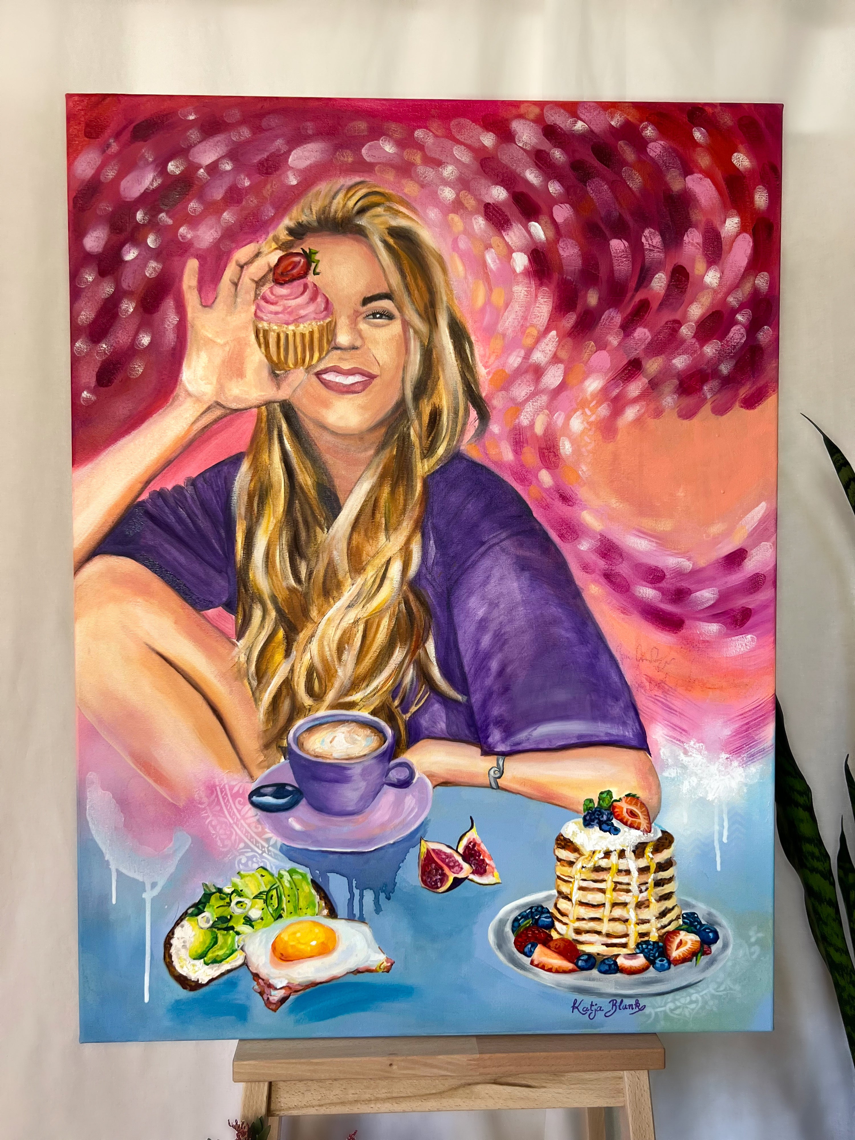 "Sunday Breakfast" 60x80cm Mixed Media & Ölgemälde