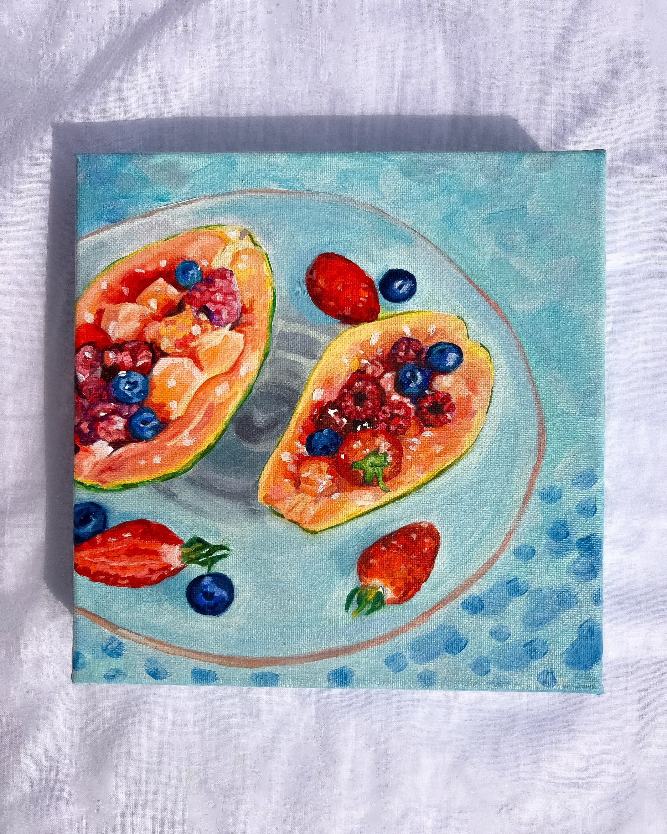 "Heavenly Enjoyment" 20x20cm Ölgemälde