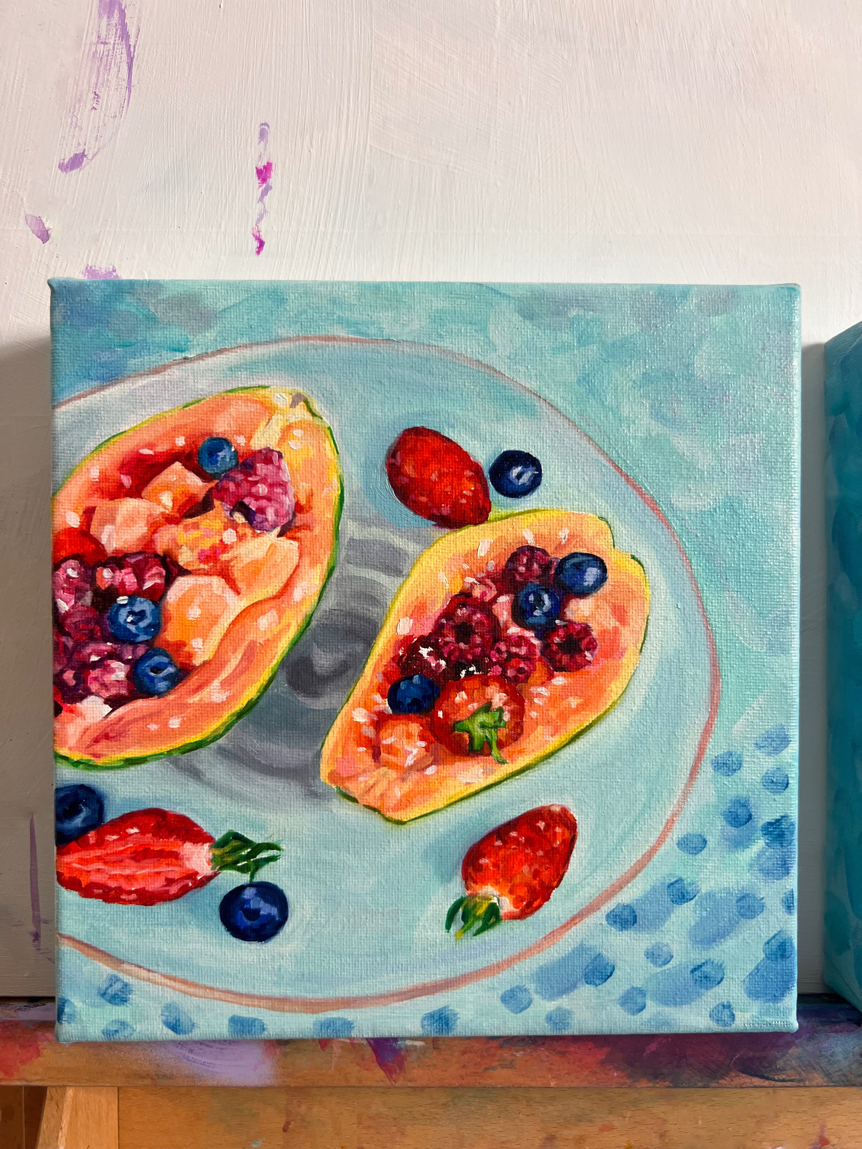 "Heavenly Enjoyment" 20x20cm Ölgemälde
