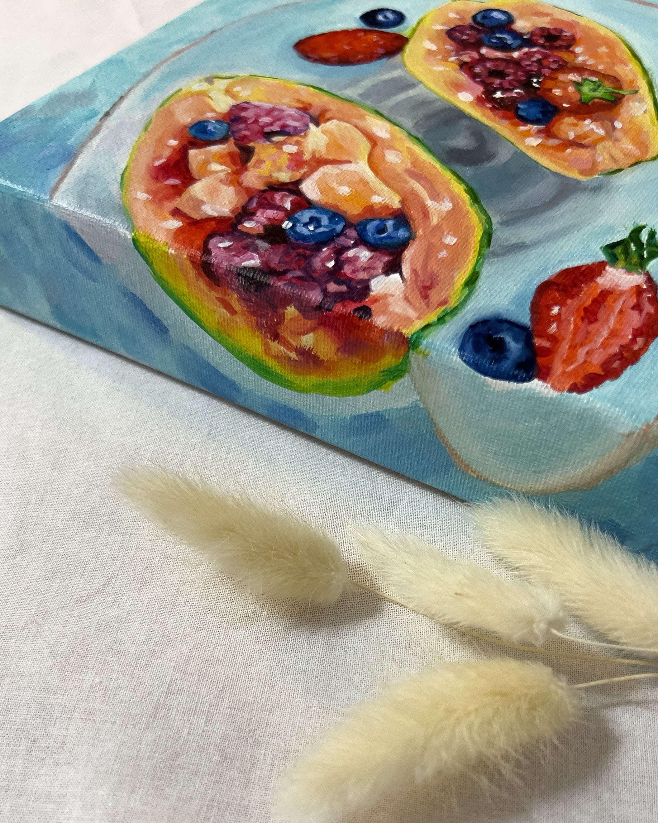 "Heavenly Enjoyment" 20x20cm Ölgemälde