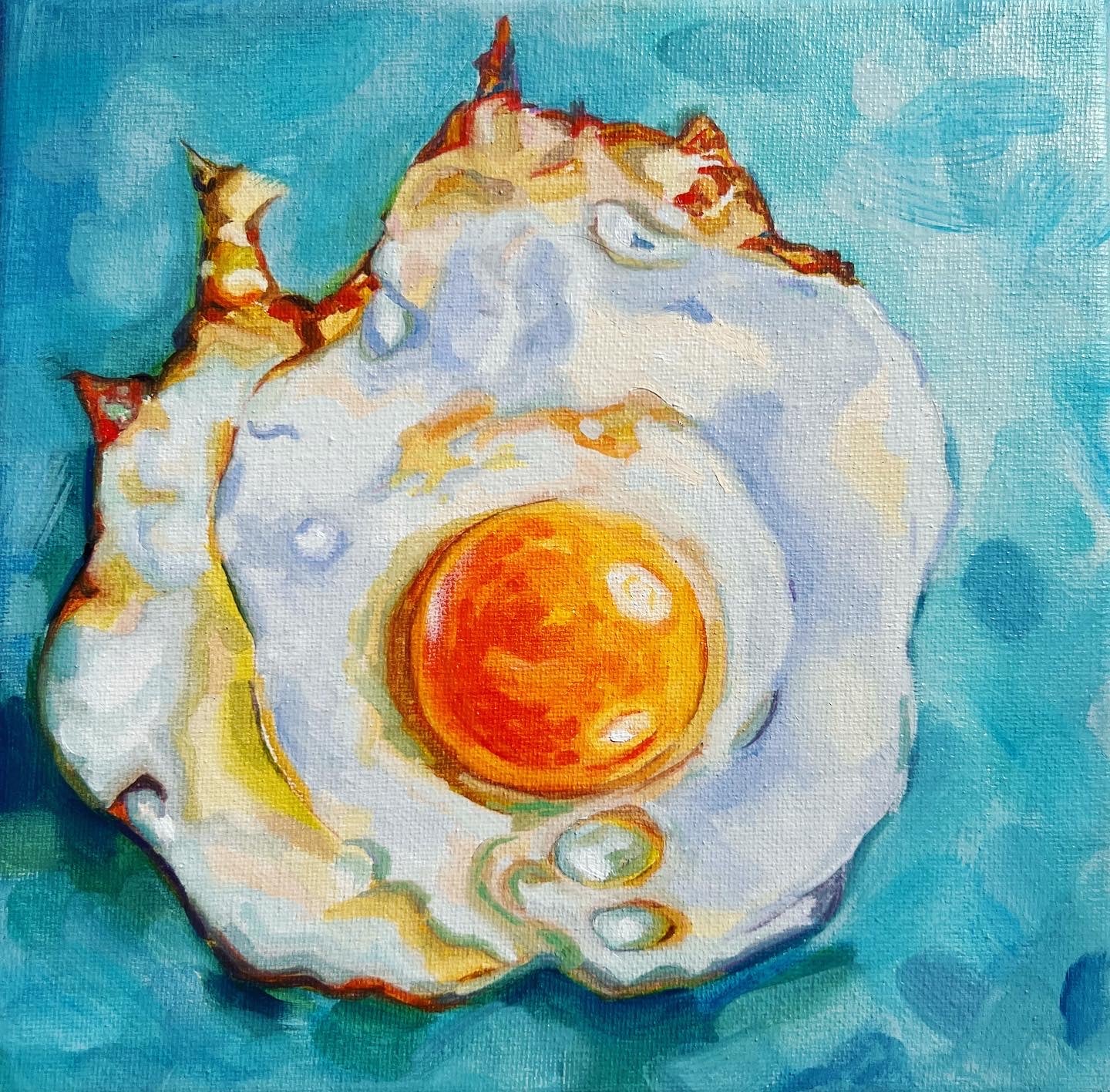 "Eggtastic" 20x20cm Ölgemälde