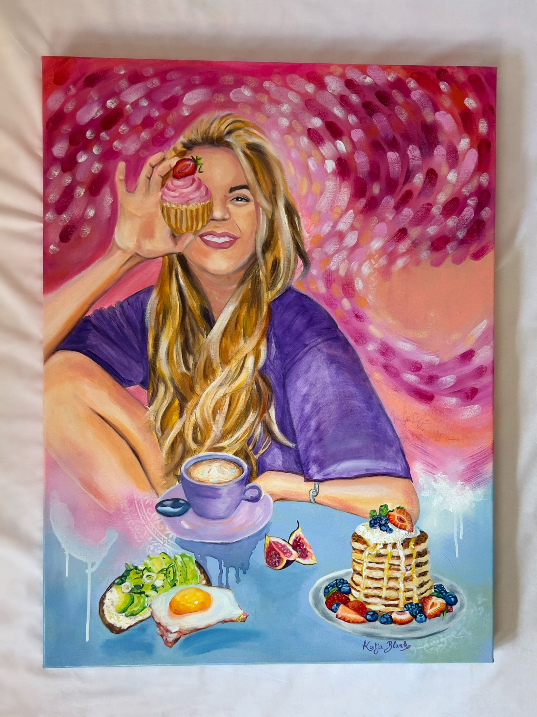 "Sunday Breakfast" 60x80cm Mixed Media & Ölgemälde