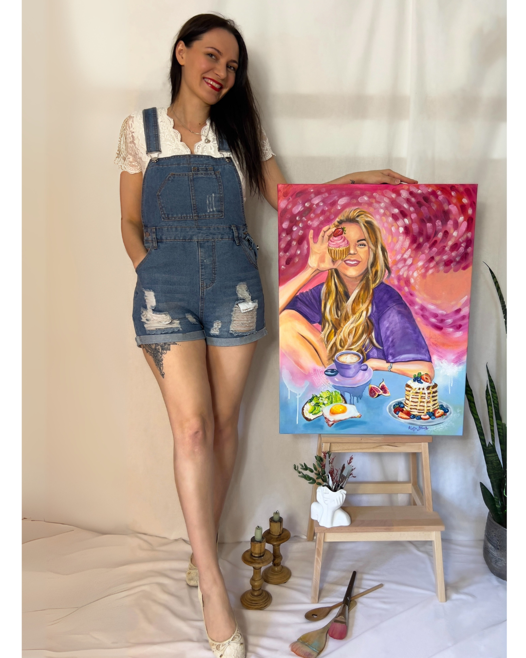 "Sunday Breakfast" 60x80cm Mixed Media & Ölgemälde